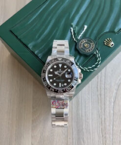 SUPER CLONE MÁQUINA ETA ROLEX GMT MASTER II PRETO 40MM