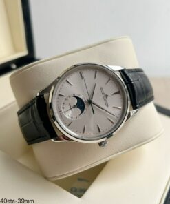 SUPER CLONE MÁQUINA ETA – JAEGER-LECOULTRE MASTER ULTRA THIN MOON PRATA 39MM