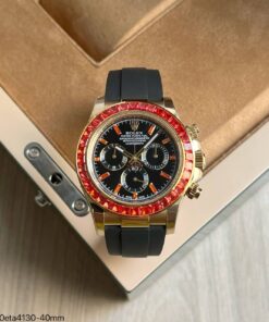 SUPER CLONE MAQUINA ETA ROLEX DAYTONA DOURADO BORRACHA 40MM
