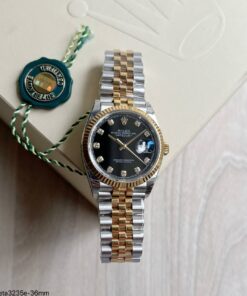 ROLEX DATEJUST 36MM PRATA DOURADO BRILHANTES 116231