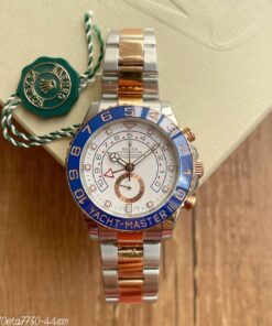 SUPER CLONE MÁQUINA ETA – ROLEX YACHT MASTER II PRATA ROSE 44MM