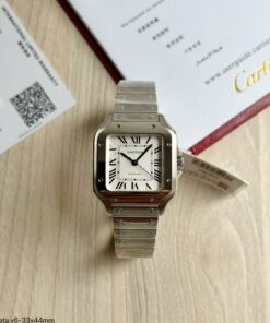 CARTIER SANTOS PRATA BRANCO 35MM