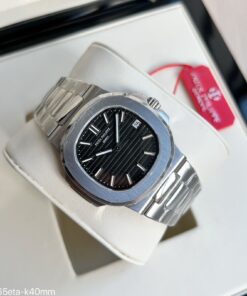 PATEK PHILIPPE NAUTILUS 40MM PRATA PRETO 5711