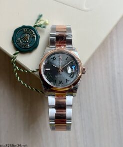 ROLEX DATEJUST 36MM WIMBLEDON PRATA ROSE 126201