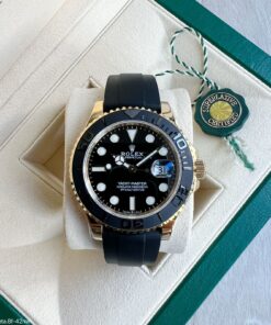 SUPER CLONE MÁQUINA ETA ROLEX YACHT MASTER DOURADO OYSTERFLEX 42MM