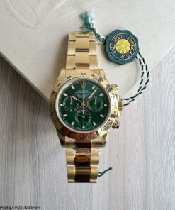 SUPER CLONE MÁQUINA ETA ROLEX DAYTONA DOURADO VERDE 40MM