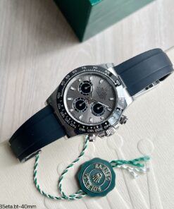 ROLEX DAYTONA PRATA CINZA BORRACHA 40MM