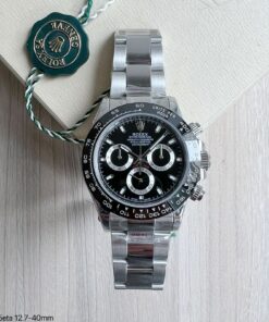 SUPER CLONE MÁQUINA ETA ROLEX DAYTONA PRATA PRETO 40MM