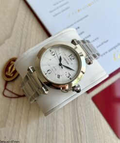 CARTIER PASHA PRATA AZUL 41MM