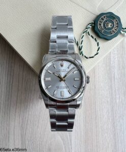 SUPER CLONE MÁQUINA ETA ROLEX OYSTER PERPETUAL 36MM CINZA