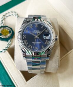 ROLEX DATEJUST AZUL OYSTER ROMAN DIAL 41MM 126334