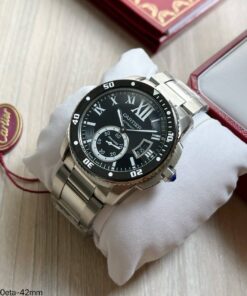 CARTIER CALIBRE DE CARTIER DIVER PRATA PRETO 42MM