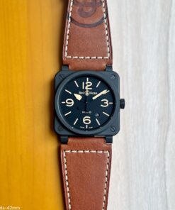 SUPER CLONE MÁQUINA ETA – BELL & ROSS PRETO COURO 42MM