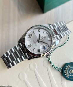 SUPER CLONE MAQUINA ETA ROLEX DAY-DATE II BRANCO 40MM
