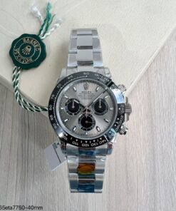 SUPER CLONE MAQUINA ETA ROLEX DAYTONA PRATA CINZA 40MM