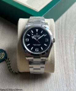 SUPER CLONE MÁQUINA ETA ROLEX EXPLORER I PRETO 39MM