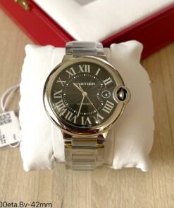 CARTIER BALLON BLEU PRATA PRETO 42MM W6920042