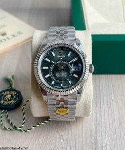 SUPER CLONE MÁQUINA ETA ROLEX SKY-DWELLER JUBILEE VERDE 42MM