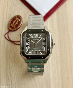 CARTIER SANTOS PRATA PRETO 40MM