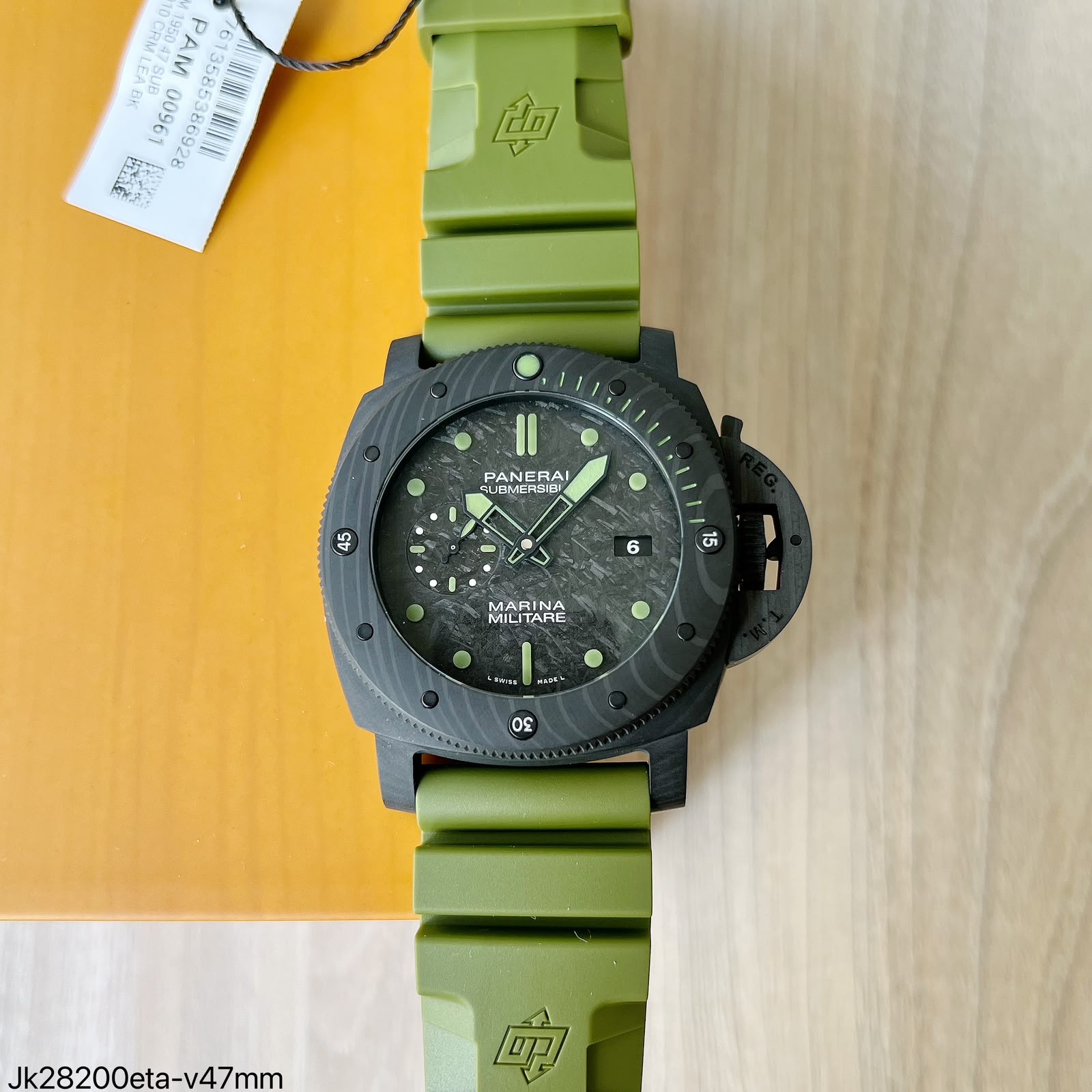 Super Clone Maquina ETA - Panerai Submersible Marina Militare Carbotech