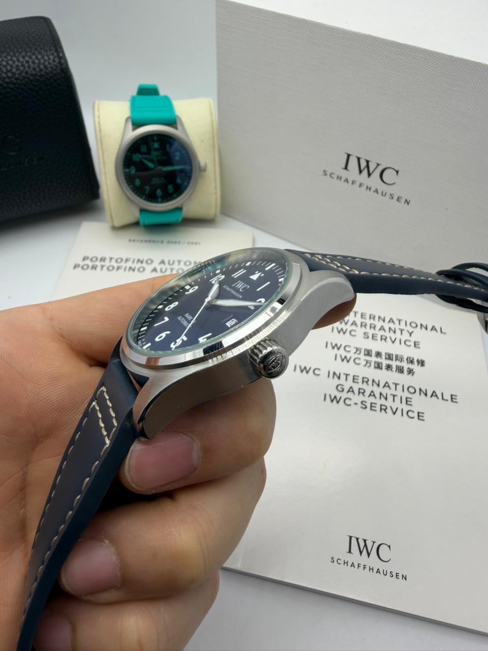 Relógio Réplica Iwc Couro Automático - Imagem 3