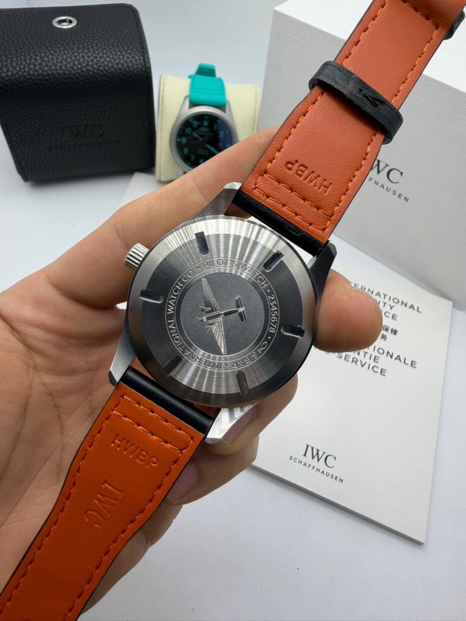 Relógio Réplica Iwc Couro Automático - Imagem 2