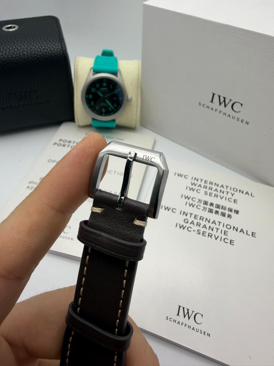 Relógio Réplica Iwc Couro Automático - Imagem 5