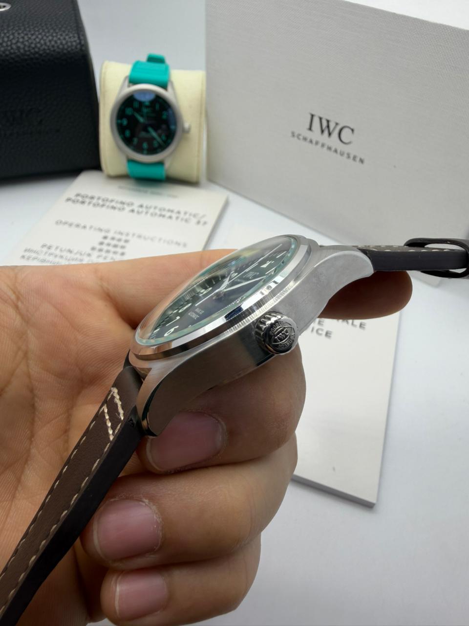 Relógio Réplica Iwc Couro Automático - Imagem 6