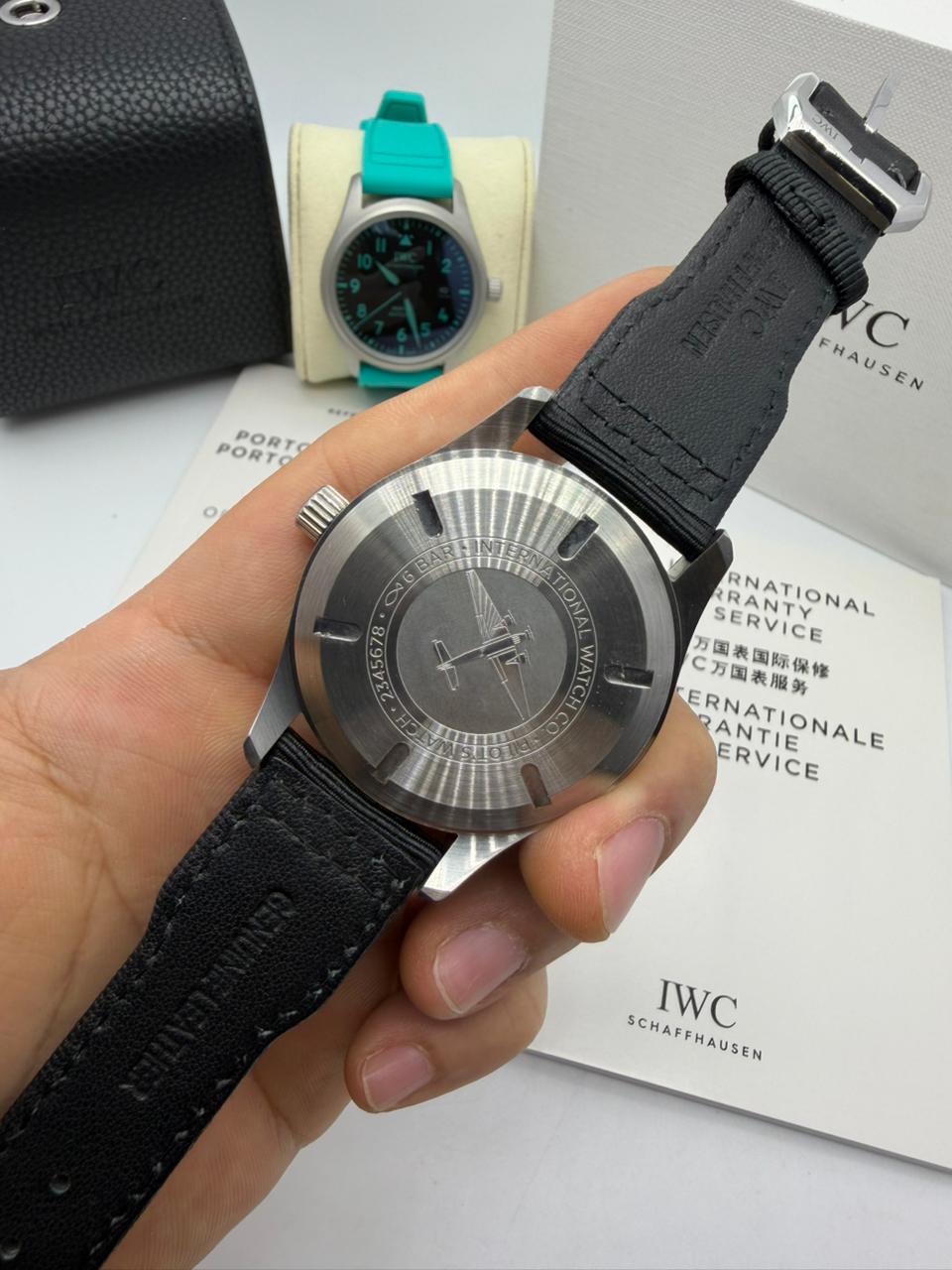 Relógio Réplica Iwc Couro Automático - Imagem 7