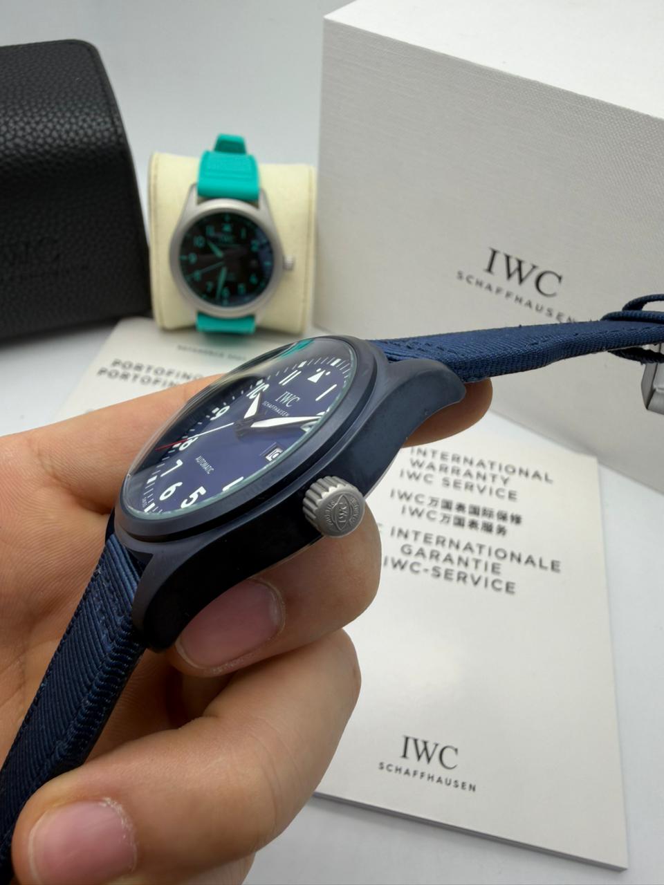 Relógio Réplica Iwc Couro Automático - Imagem 4