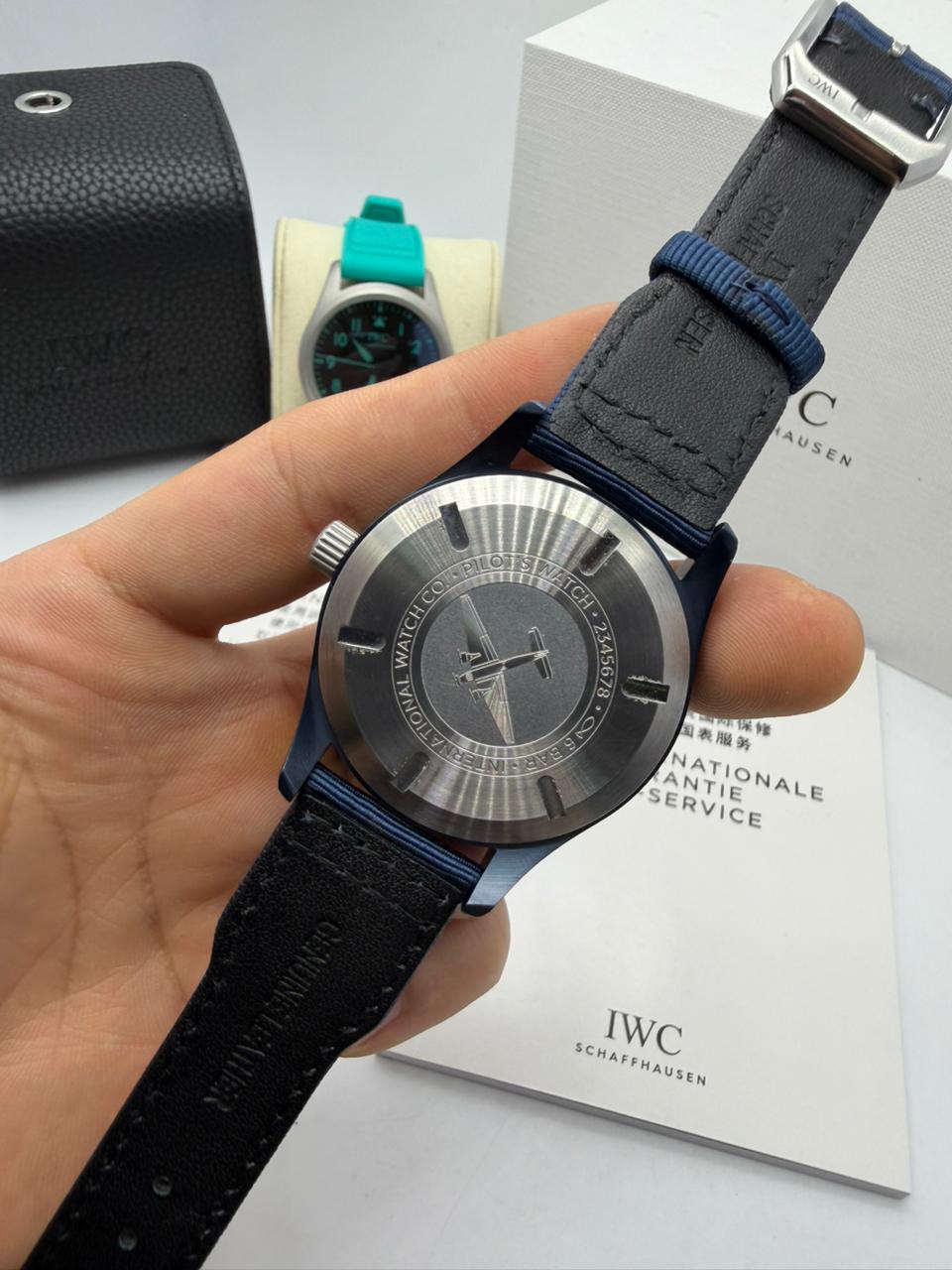 Relógio Réplica Iwc Couro Automático - Imagem 3