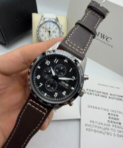 Relógio Réplica Iwc Couro Batéria