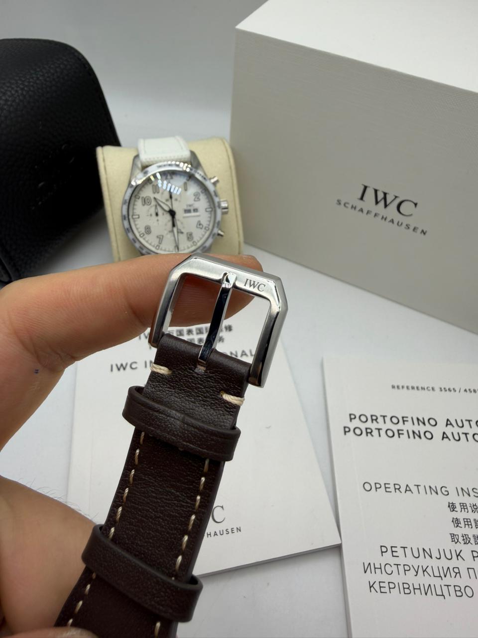 Relógio Réplica Iwc Couro Batéria - Imagem 4
