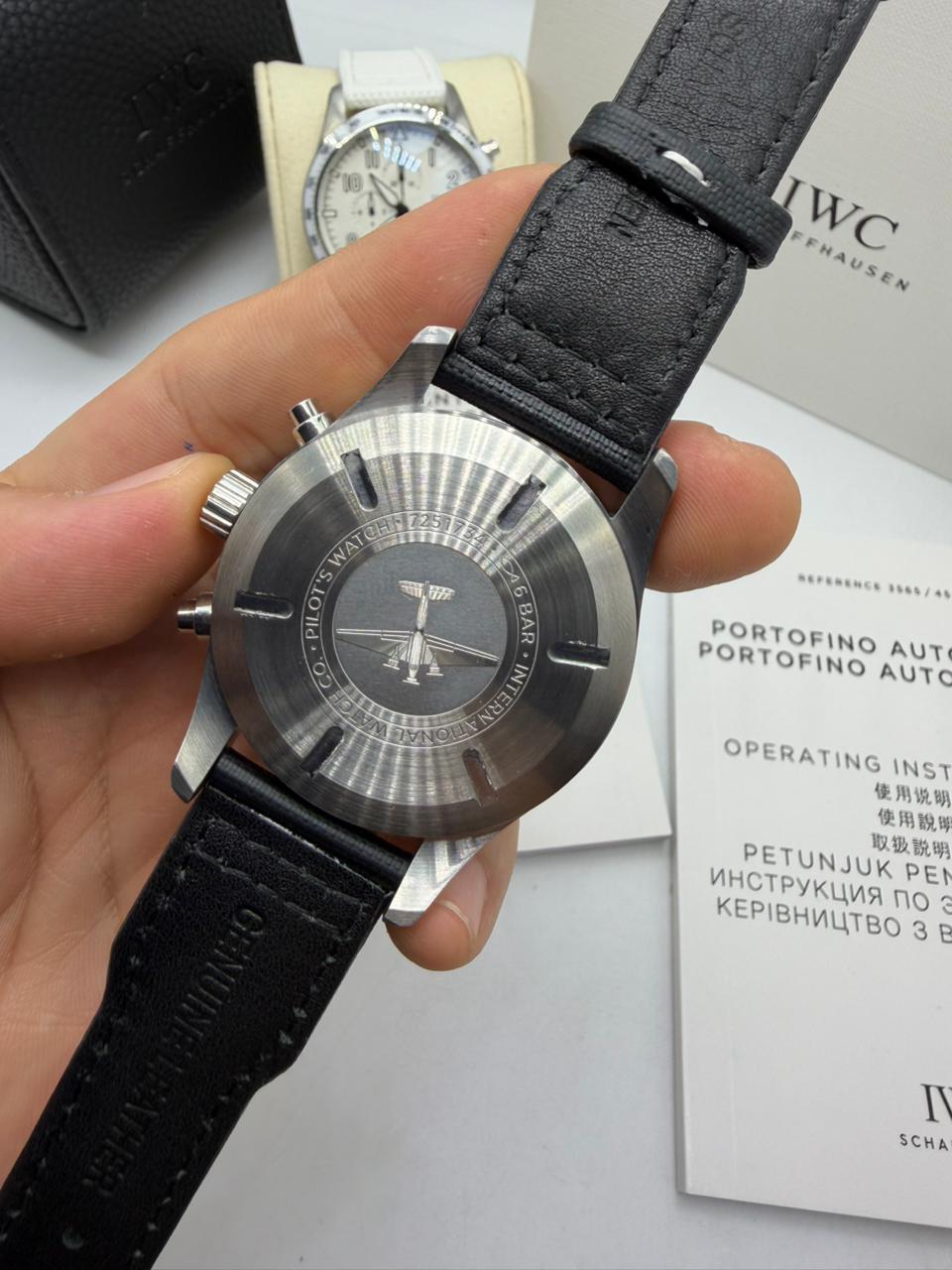 Relógio Réplica Iwc Couro Batéria - Imagem 3