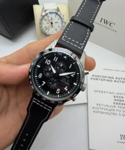 Relógio Réplica Iwc Couro Batéria