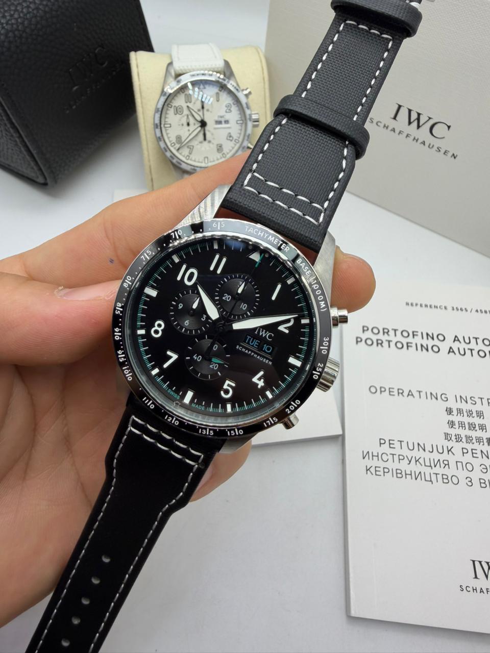 Relógio Réplica Iwc Couro Batéria