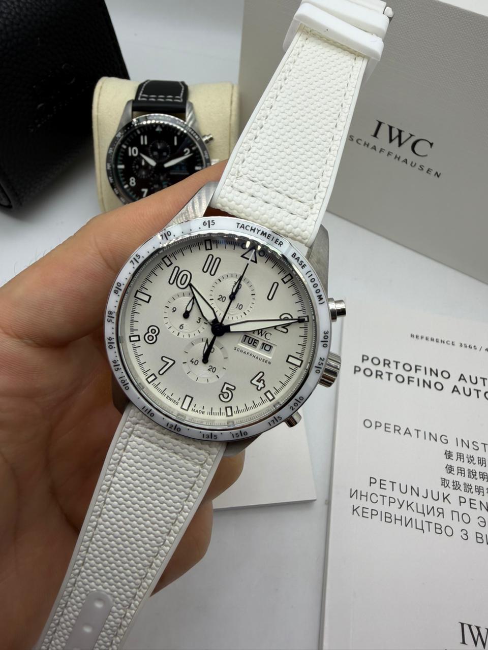 Relógio Réplica Iwc Couro Batéria