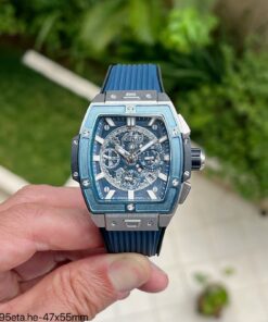 Super Clone Maquina ETA - Hublot Spirit of Big Bang Chronograph Skeleton Blue