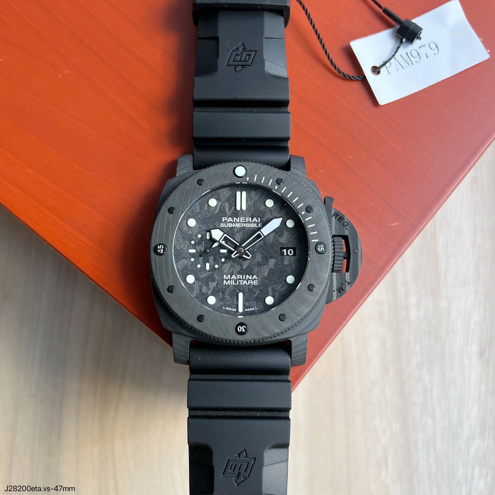 Super Clone Maquina ETA - Panerai Submersible Marina Militare Carbotech