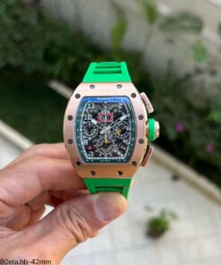 Super Clone Maquina ETA - Richard Mille RM 11-03 Flyback Le Mans Classic Rose Gold Green