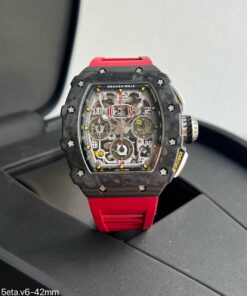 Super Clone Maquina ETA - Richard Mille RM 11-03 Flyback Chronograph Carbon Red