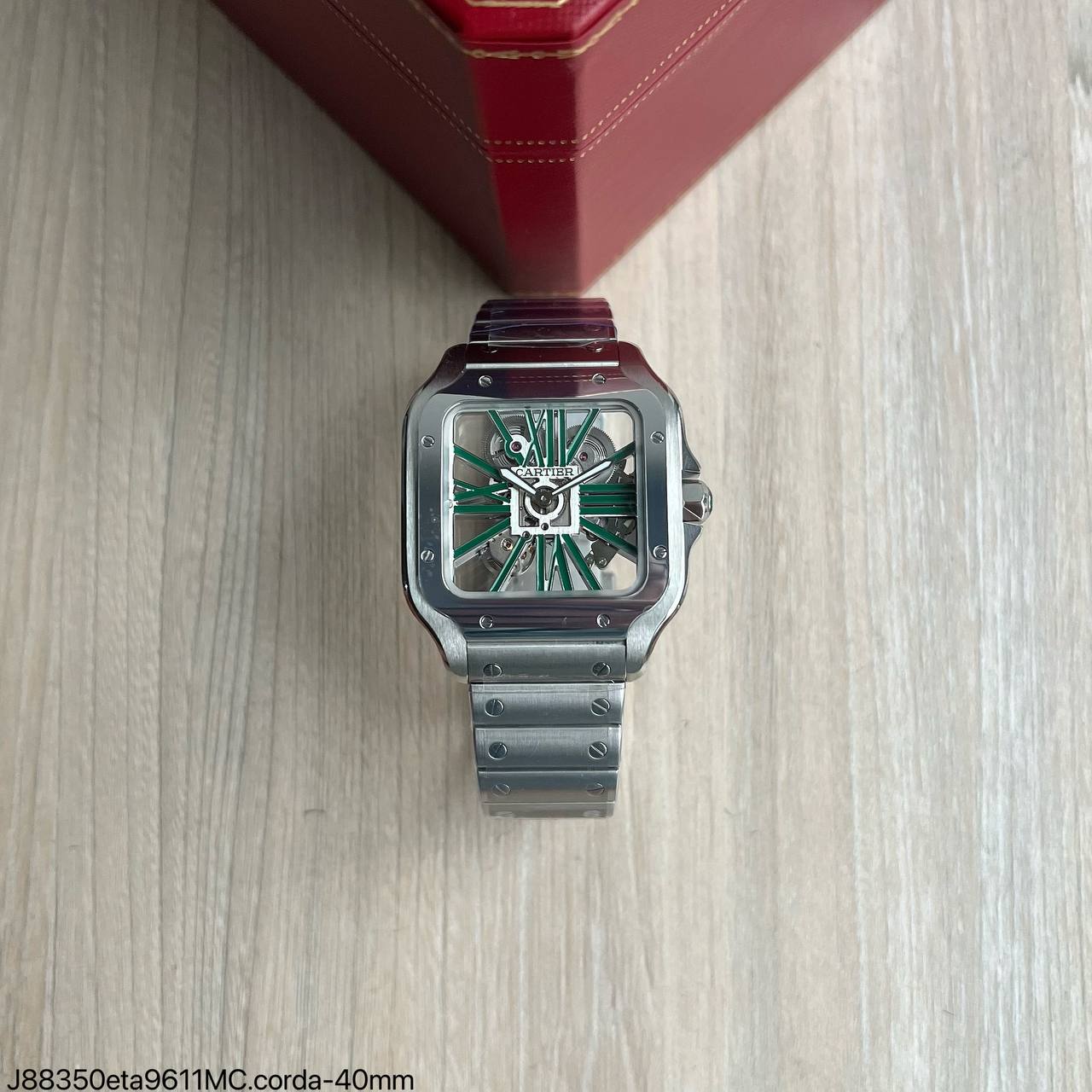 Super Clone Maquina ETA – Cartier Santos de Cartier Skeleton