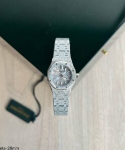 Super Clone Maquina ETA - Audemars Piguet Royal Oak Mini Lady Diamond Silver