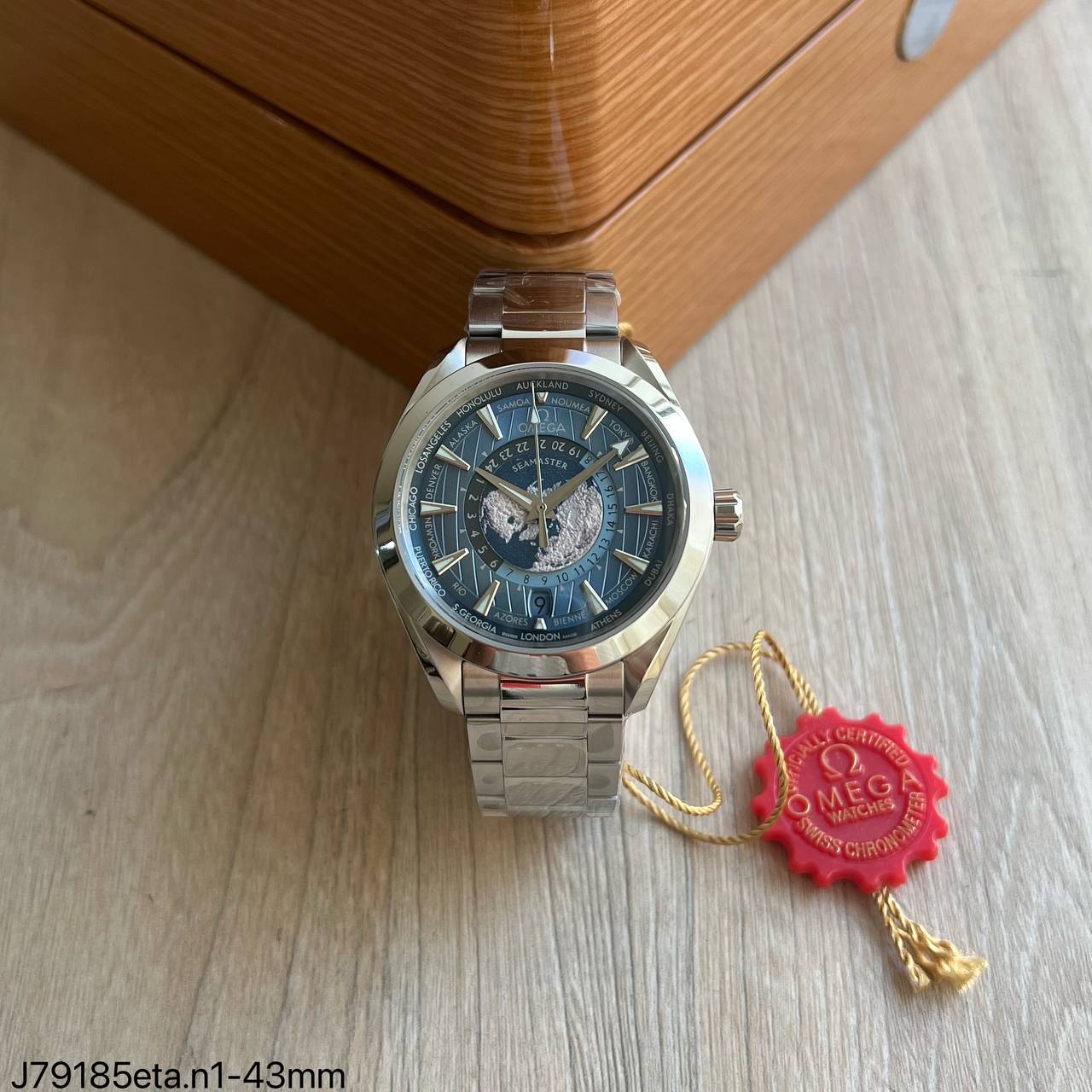 Super Clone Maquina ETA - Omega Seamaster Aqua Terra Worldtimer Blue